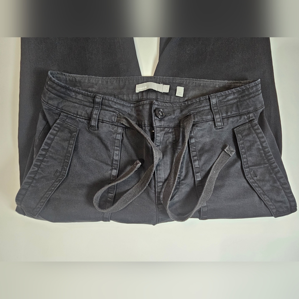 Vince Womens Casual Pants Size 8 Black Adjustable Straight Leg Goth Grunge Style - Picture 8 of 11